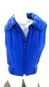 CEVAS WOMEN'S BLUE NYLON PUFFER ZIP UP SKI VEST SIZE 12 - Picture 1 of 5