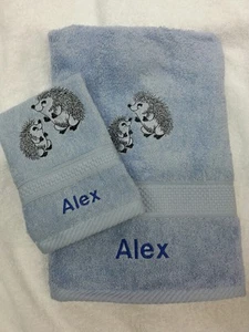 JUEGO DE TOALLAS DE ERIZO PERSONALIZADAS REGALO DE NAVIDAD PRENSA TOALLA DE MANO Y PAÑO FACIAL - Imagen 1 de 1