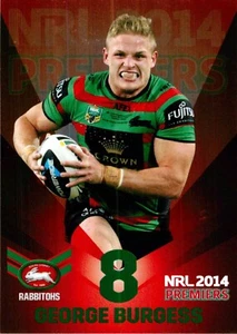 2014 South Sydney Rabbitohs NRL Premiers Series Select Card - George Burgess - Picture 1 of 3