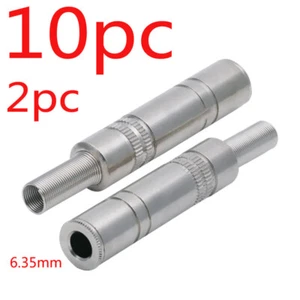 6.35mm Female 6.35 Socket Jack Audio Metal Adapter Connector Stereo DIY Plug - Picture 1 of 5