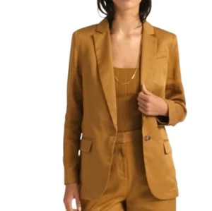 J. Crew Women Alfie Gramercy Twill Light Cappuccino Single Breasted Blazer 10 T - Picture 1 of 12