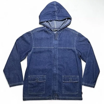 Chaqueta Blassport Mujer Grande Denim Con Capucha Tareas Granero Abrigo Cremallera Bolsillos De Colección Foto 1 de 4