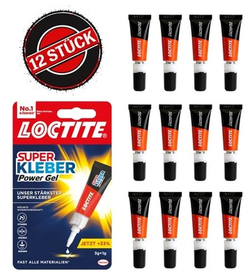 Sekundenkleber Loctite 12x4g Super Kleber Power Gel EXTRA STARK und flexibel - Bild 1 von 4