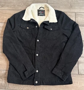 Schöne riesige Sherpa gefütterte Cordjacke Herren XL schwarzer Mantel gebraucht, in einwandfreiem Zustand kostenloser Versand! " - Bild 1 von 5