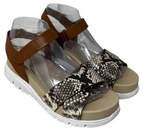 Cole Haan Sandals Size 7.5 B Women's Brown Snake Print Zero Grand II - Picture 1 of 12