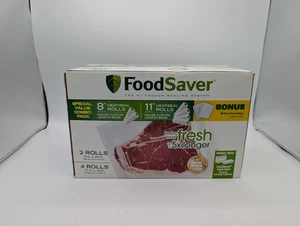 FoodSaver Paquete Variedad de Aspiradora: 2 Rollos 8"x20' 4 Rollos 11"x16' Bolsas de 6 Galones - Imagen 1 de 11