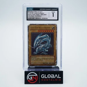 Blue Eyes White Dragon 2002 Yu-Gi-Oh Kaiba SDK-E001 UR CGC 3.5 - Picture 1 of 2