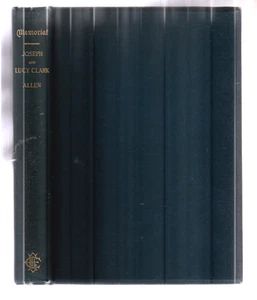 MEMORIAL OF JOSEPH & LUCY CLARK ALLEN. Northborough Massachusetts. 1891 Edition - Picture 1 of 4