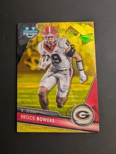 Brock Bowers Yellow Sapphire /75 2023 Bowman Chrome U University 2/75 Georgia - Bild 1 von 2