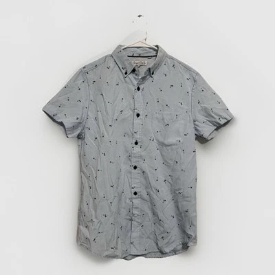 Sovereign Code Button Down Men's Small Light Blue Palm Tree Pattern - Image 1 of 3