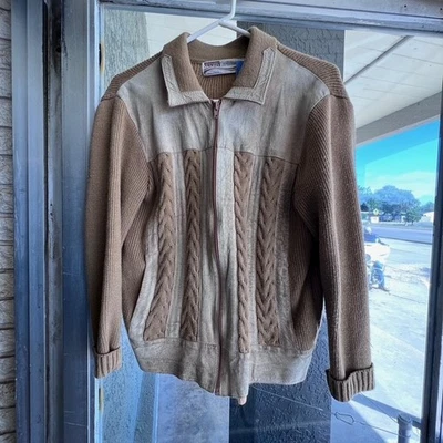 Chaqueta Frontal Gamuza Marrón Mangas Acrílicas Cuello Trasero Montgomery Ward Años 60 S Foto 1 de 4