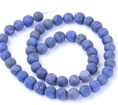 Lapis Lazuli matt 6mm Edelstein Perlen rund Schmuck basteln auffädeln frosted - Bild 1 von 2