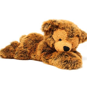 HTF WALT DISNEY WORLD PRE DUFFY BEAR PLUSH LAYING brown orange HIDDEN MICKEY - Picture 1 of 11