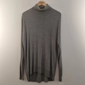 H&M Womens Grey Jumper Size S High Neck Oversized Knit Long Sleeve Casual - Picture 1 of 10