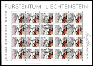 Liechtenstein Kleinbogen 1274 Rheinberger Ersttagssonderstempel #JG506 - Picture 1 of 1