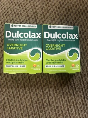 ❤️LOT OF 2 - Dulcolax Overnight Laxative - 10 Tablets - EXP:7/27❤️ - Image 1 of 3