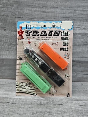 Vintage Midgetoy Metal Toy Diecast Train Set Model Railroad Pack - Image 1 of 4