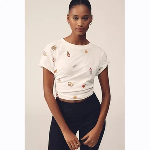 Maeve Anthropologie The Caitlin Boxy T-Shirt Bluse Top bestickt S NEU 282163 - Bild 1 von 13