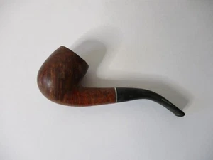 Vintage YELLO BOLE - Briar Curved Stem Smoking Pipe - Wooden Bowl - Plastic Stem - Picture 1 of 9