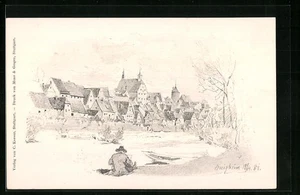 Künstler-AK Besigheim, Panorama  - Picture 1 of 2