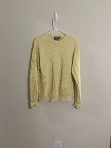 Talbots Men's Yellow Silk & Cotton Blend Sweater Size Large - Picture 1 of 5