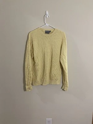 Talbots Men's Yellow Silk & Cotton Blend Sweater Size Large - Image 1 of 4