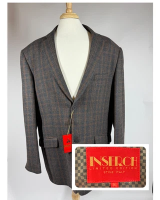 Chaqueta Blazer Inserch Abrigo Deportivo Para Hombre 3XL (56L) Ventana Panel Cuadros Gris Foto 1 de 4