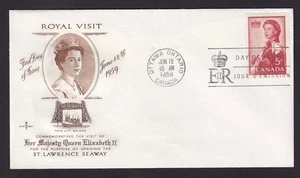 Canada FDC 1959 QEII Opens St Lawrence Seaway, Rosecraft cachet, sc#386 - Picture 1 of 1
