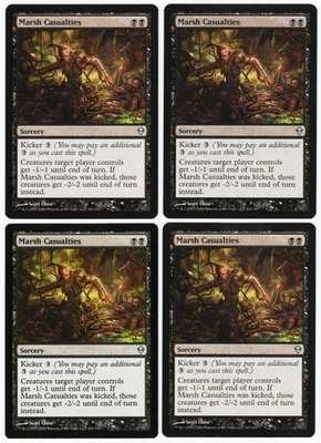 Marsh Casualties x4 4x 2009 Zendikar PLAYSET Black Uncommon Sorcery MTG NM AZ1 - Image 1 of 2