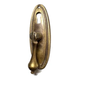 aged old style pulls 6929 handles heavy brass vintage cupboard key hole - Picture 1 of 5