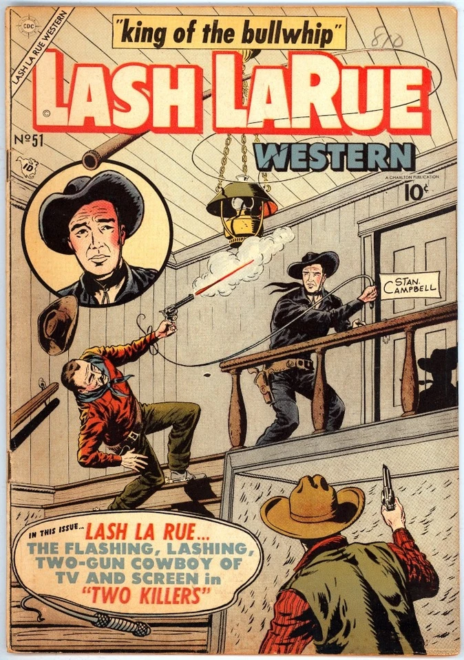 LASH LARUE WESTERN 51 F/VF 7.0 STAN CAMPBELL CHARLTON GOLDEN AGE 1954 BIN - Image 1 of 1