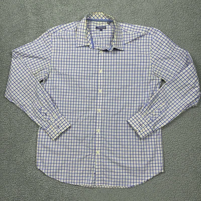 Camisa Jeremy Argyle Para Hombre Grande Manga Larga Abotonada Blanca Azul Beige Preppy NYC Foto 1 de 4