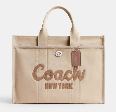 COACH Cargo Tote Bag 42 Large Canvas Crossbody ~NWT~ CY847 Dark Natural - Image 1 of 4