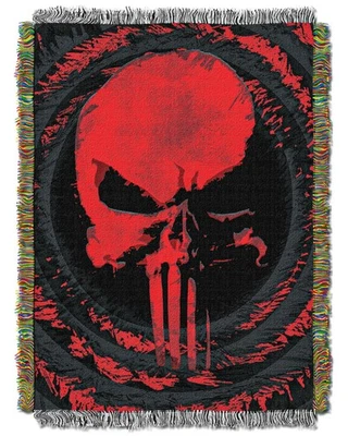 Northwest Marvel's Punisher, 'Center Target' Woven Tapestry Throw Blanket 48" x - Image 1 of 4