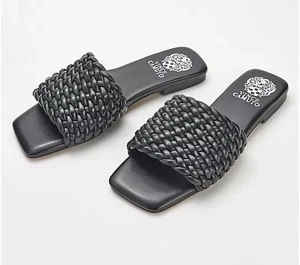 Vince Camuto Arissa Quilted Slide Black 7.5/M New - Picture 1 of 1