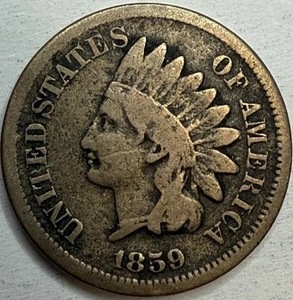 1859 - Indian Head Cent - Exact Coin Imaged #IND488 - Picture 1 of 2