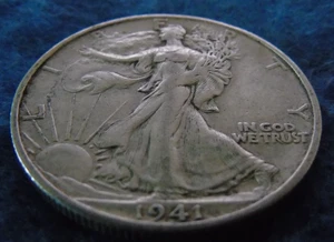 1941-S 1941S WALKING LIBERTY 90% SILVER HALF DOLLAR 50C Cent Fifty 1/2 XF? EF? - Picture 1 of 6