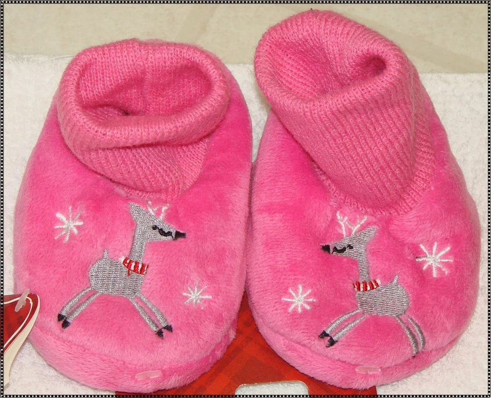 男孩或女孩婴儿圣诞懒人拖鞋:XS- — 第 1/1 张图片