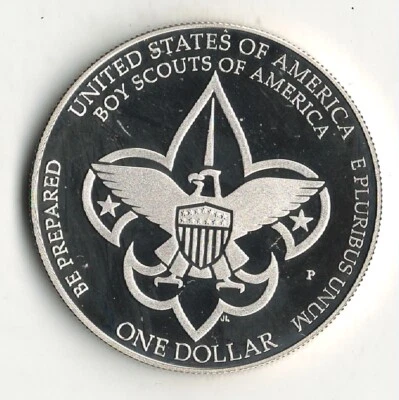 2010 P PROOF BOY SCOUTS OF AMERICA COMMEMORATIVE DOLLAR  - Image 1 of 2