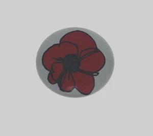 Coach Vintage Poppy White Red Flower Printed Brooches Pins Enamel Rare - Picture 1 of 3