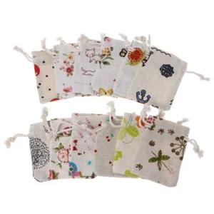 Double Drawstring Cotton Cloth Bag for Small Jewelry Bracelet Beads Gift - Picture 1 of 8