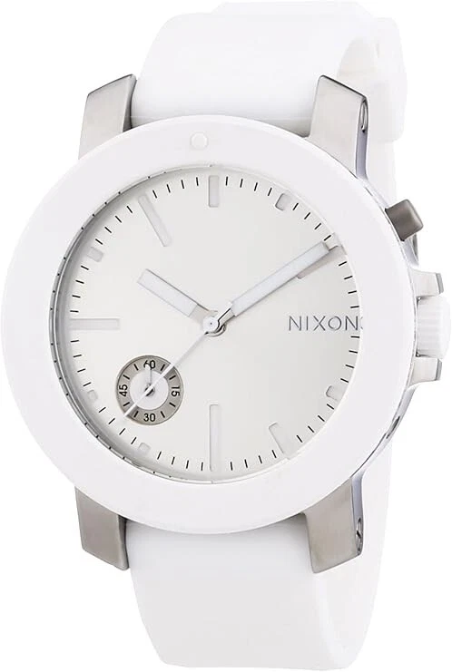 Nixon The Raider A317179 Silver Dial White Rubber Strap Quartz Women's Watch - Image 1 of 1