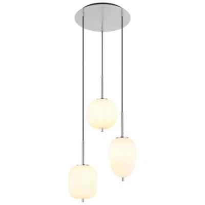 GLOBO LIGHTING Lampada a Sospensione 3 Lampade Metallo Nichel 15345-3NO Blacky - Immagine 1 di 3