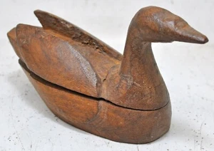 Vintage Wooden Bird Figurine Original Old Hand Carved Painted - Picture 1 of 9
