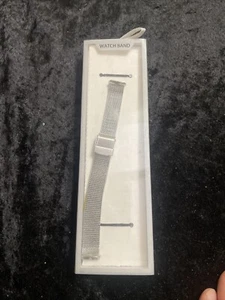 Vtg Silver Steel Adjustable Mesh Bracelet Watch Band Strap Double Lock Clasp - Picture 1 of 7