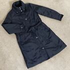 Per Una Black Lightly Padded Water Repellant Coat Mac With Belt Size 10
