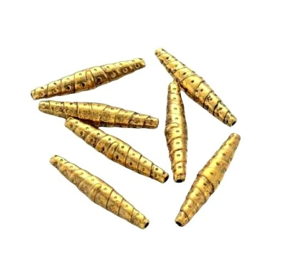 20 cuentas de metal husillo ovalado delgado de 25 mm de oro tibetano Foto 1 de 2