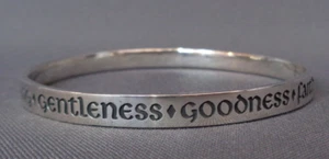 James Avery Sterling Silver Bracelet Bangle Fruits of the Spirit 8" RETIRED - Picture 1 of 7