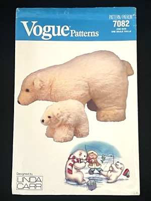 Pelúcia VOGUE 7082 padrão urso polar grande e pequeno completo - Imagem 1 de 4