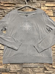 Life Is Good Womens M Rayon Blend Sweatshirt Compass Long Sleeve Lightweight  - Picture 1 of 8